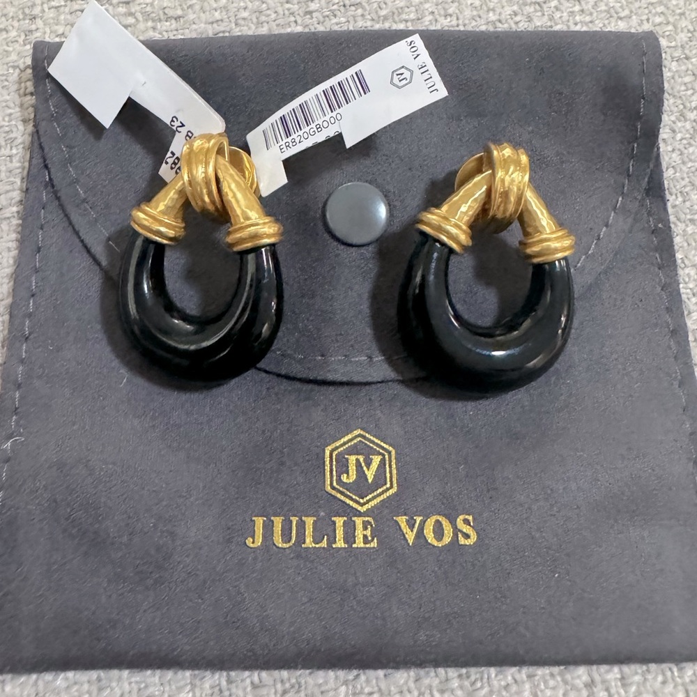 Julie Vos Havana Statement Earring Obsidian